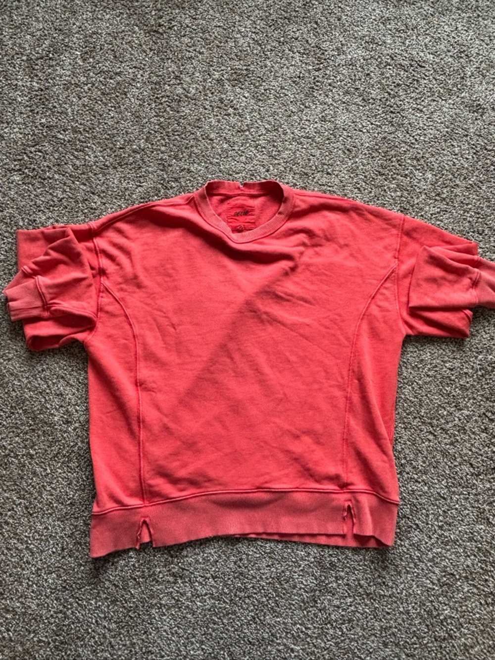 Coral Long Sleeve Aerie Sweatshirt Crewneck
